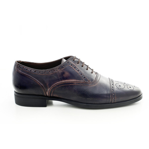 Сини официални мъжки обувки, естествена кожа - всекидневни обувки за целогодишно ползване N 100015027
